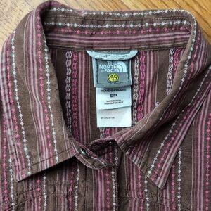 The North Face Brown Casual Button/Snap Down Shirt